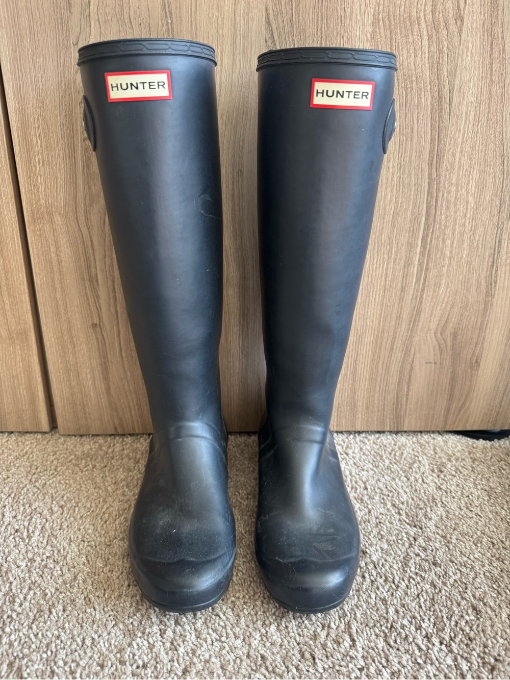 Hunter Navy Blue Tall Rubber Rain Boots